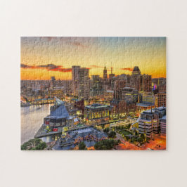 Baltimore Sunset Cityscape Jigszle Puzzle Pussel