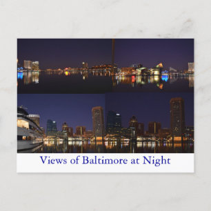 Baltimore-synpunkter på natten vykort