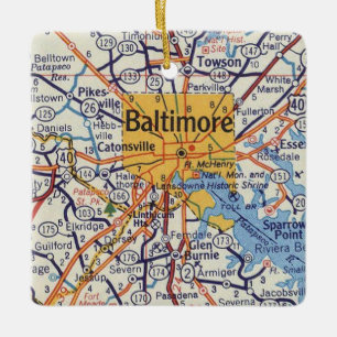 Baltimore Vintage Karta Julgransprydnad Keramik