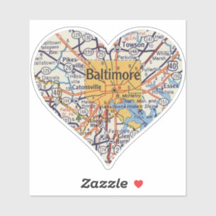 Baltimore Vintage Karta Klistermärken