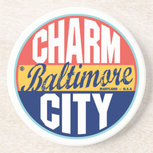 Baltimore vintageetikett underlägg sandsten