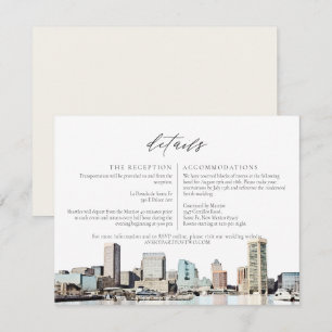 BALTIMORE Watercolor Skyline Travel Information Ca Inbjudningar