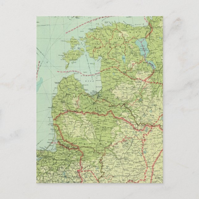 Baltisk stater & östlig Prussia Vykort (Framsida)