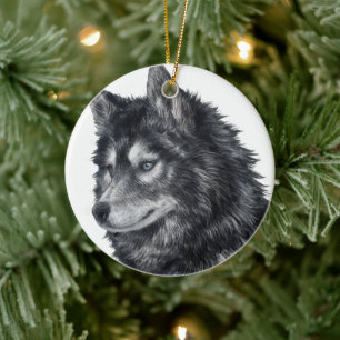 Balto Hund Julgransprydnad Keramik