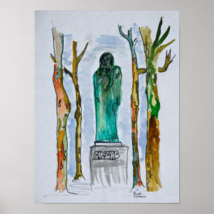 Balzac Statue av Rodin   Paris, Frankrike Poster