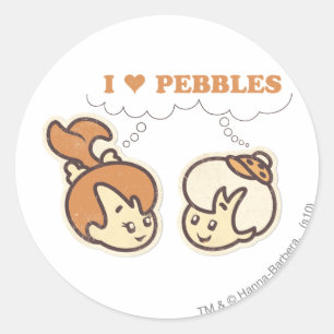 Bam Bam älskar PEBBLES™ Runt Klistermärke