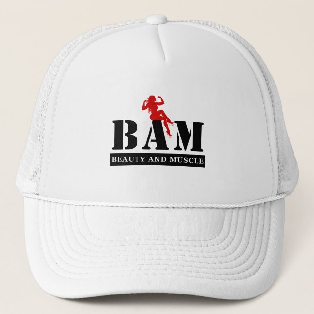 BAM Beauty and Muscle Bodybuilding Baseball Cap Keps (Framsida)
