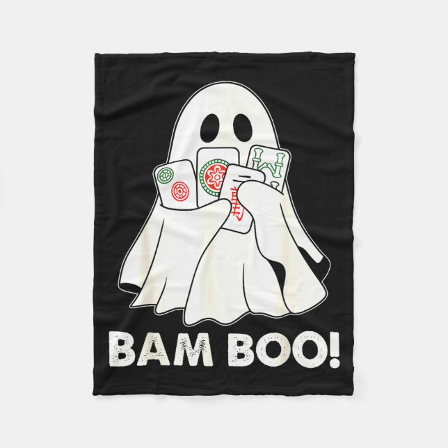 Bam Boo Halloween Ghost Mahjong Funny Costume Game Fleecefilt (Framsidan)