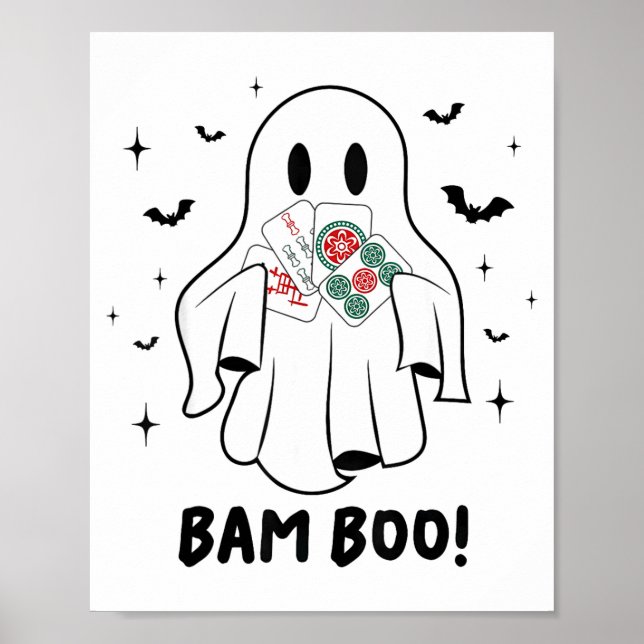Bam Boo Halloween Ghost Mahjong Funny Costume Game Poster (Framsidan)