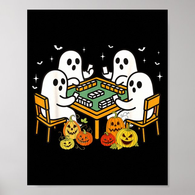 Bam Boo Halloween Ghost Mahjong Funny Costume Game Poster (Framsidan)