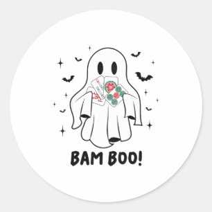Bam Boo Halloween-spöke Mahjong Roligt Kostymspel Runt Klistermärke