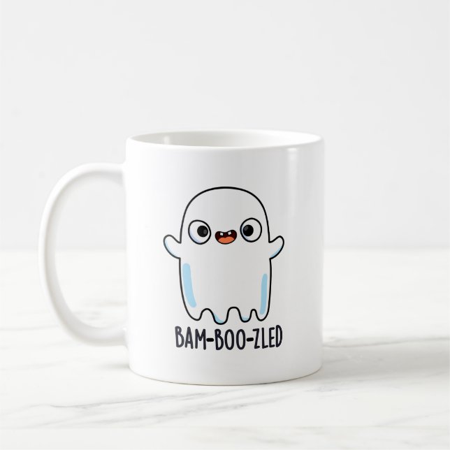 Bam-boo-zled Funny Halloween Confused Ghost Pun Kaffemugg (Vänster)