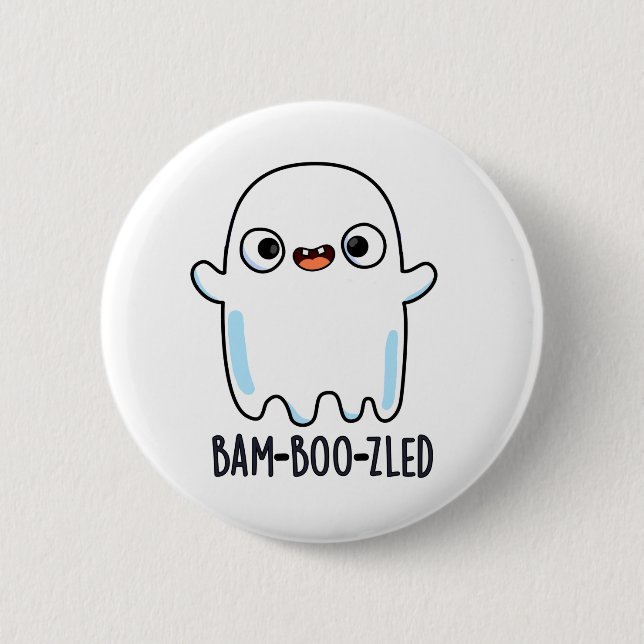 Bam-boo-zled Funny Halloween Confused Ghost Pun Knapp (Framsida)