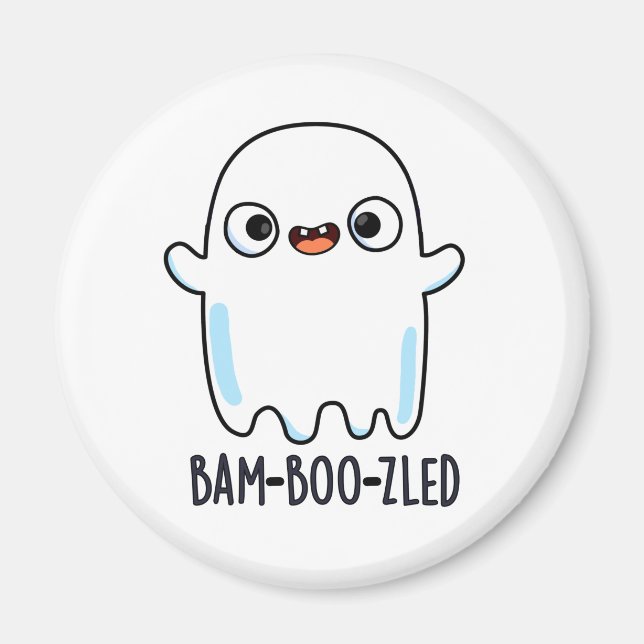 Bam-boo-zled Funny Halloween Confused Ghost Pun Magnet (Framsidan)