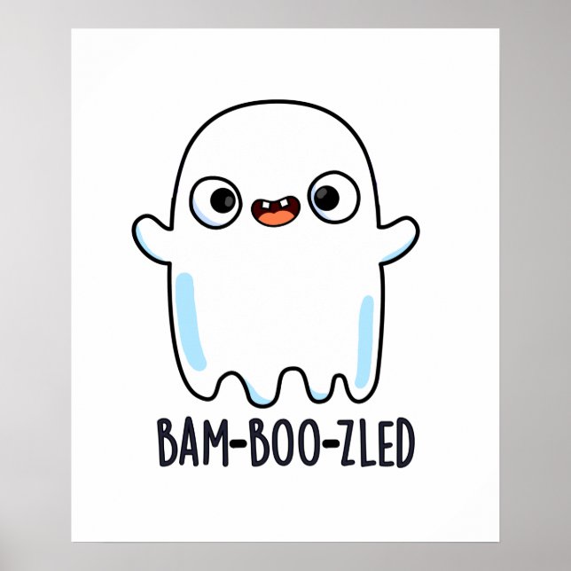 Bam-boo-zled Funny Halloween Confused Ghost Pun Poster (Framsidan)