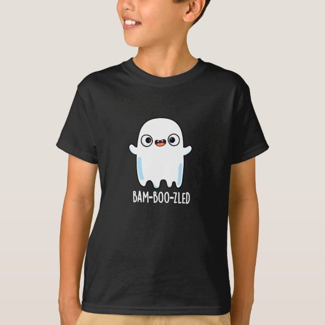 Bam-boo-zled Funny Halloween Ghost Pun Mörk BG T Shirt (Framsida)