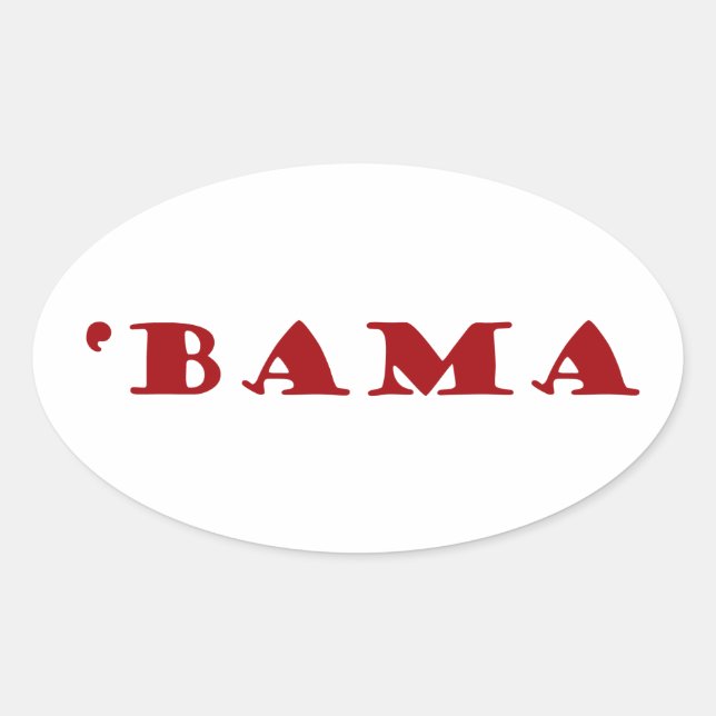 Bama Red Brev Ovalt Klistermärke (Framsida)