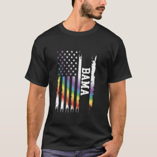 Bama United Stater Distress Rainbow w US Flagga T Shirt