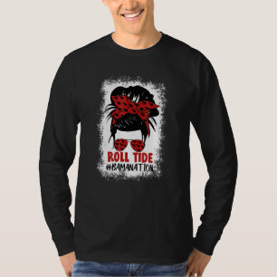 Bamanation Roll Tide Alabama Messy Bun Hair Graphi T Shirt