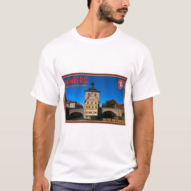 Bamberg - Altes Rathaus landskap Tee Shirt (Framsida)