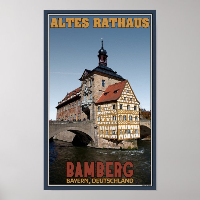 Bamberg - Altes Rathaus Porträtt Poster (Framsidan)