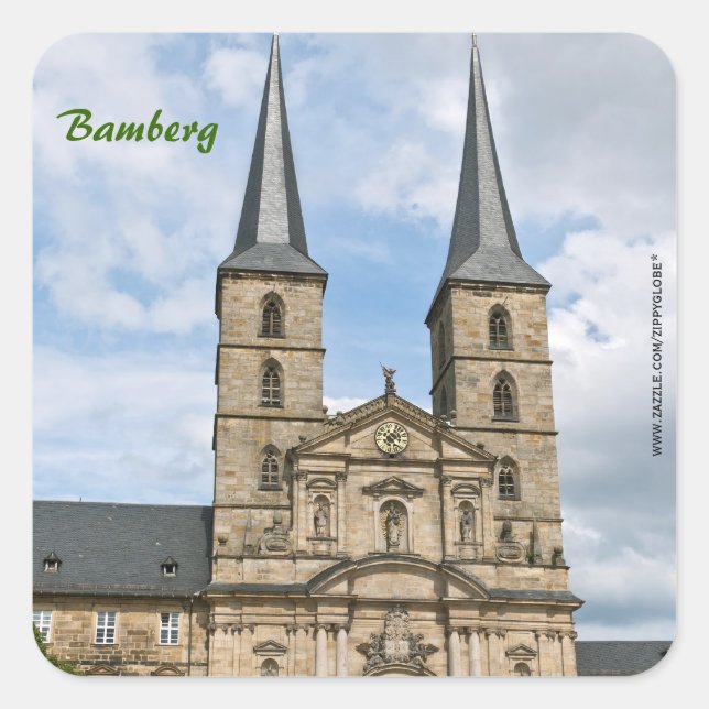Bamberg-dekaler Fyrkantigt Klistermärke (Framsida)