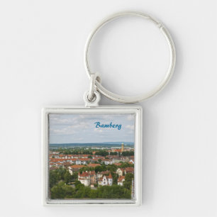 Bamberg Fyrkantig Silverfärgad Nyckelring