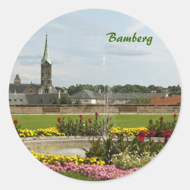 Bamberg Sticker Runt Klistermärke (Framsida)