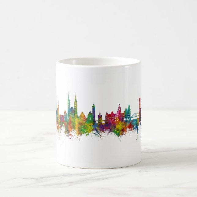 Bamberg Tyskland Skyline Kaffemugg (Center)