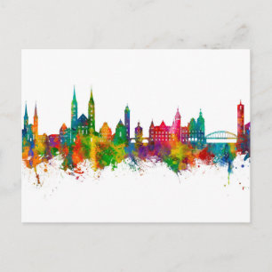 Bamberg Tyskland Skyline Vykort