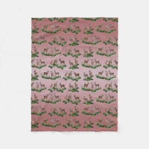Bambi Meadow Fleece Blanket (Dusty Rosa Mix)