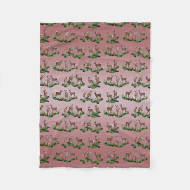 Bambi Meadow Fleece Blanket (Dusty Rosa Mix) (Framsidan)