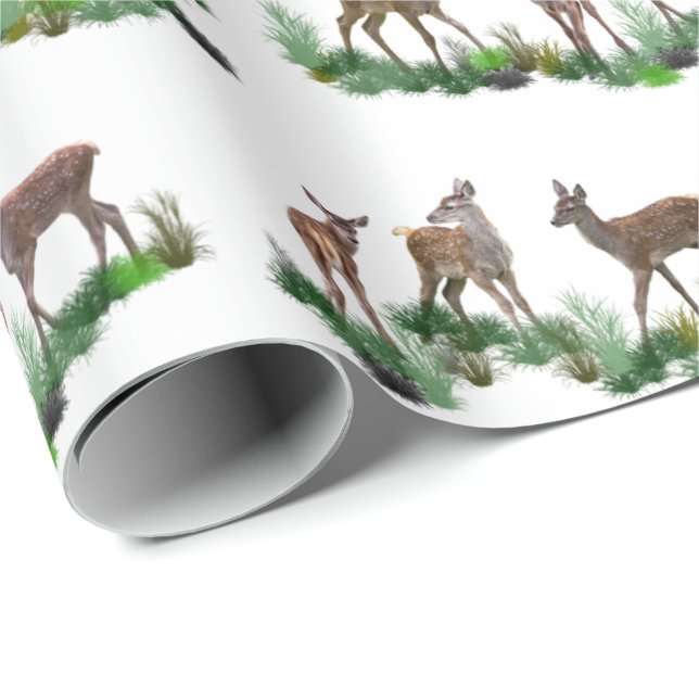Bambi Meadow Wrapping Papprare (välj färg) Presentpapper (Rullad Hörn)