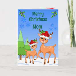 BambiDeer Christmas Folded Greeting Card Kort