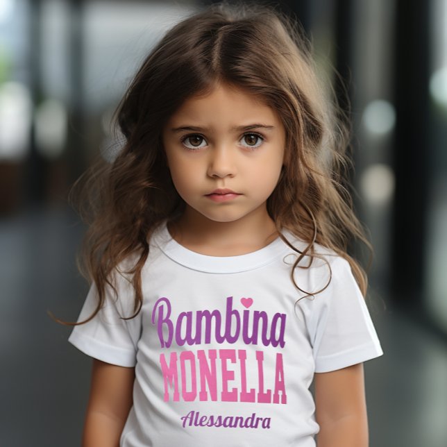 Bambina Monella Funny Italy Little Girl T Shirt (Bambina Monella (Italian for Bratty Little Girl) 
Tee)
