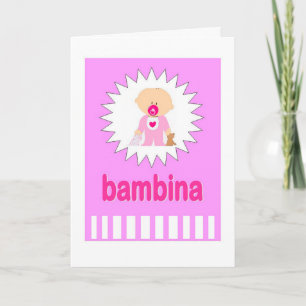 Bambina - nyfödd bebisflicka i italienare kort