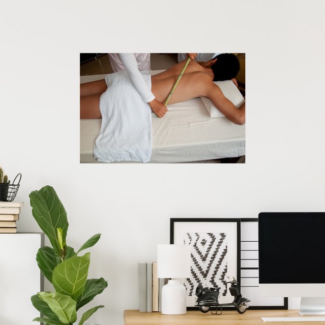 Bambomassage på revbenen poster (Hemmakontoret)