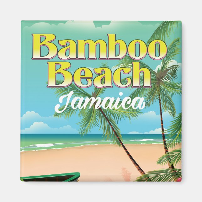 Bamboo Beach Jamaica Magnet (Framsidan)
