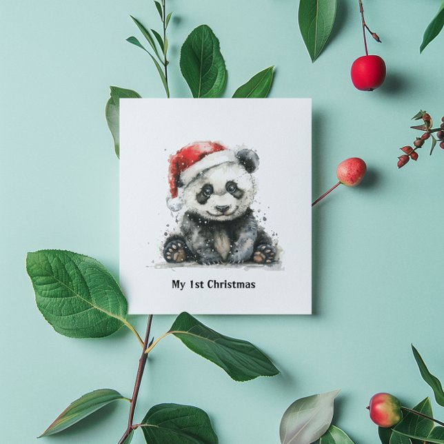 Bamboo Bear:s första jul, anpassningsbar Inbjudningar (Skapare uppladdad)