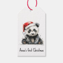 Bamboo Bear:s första jul, anpassningsbar Presentetikett