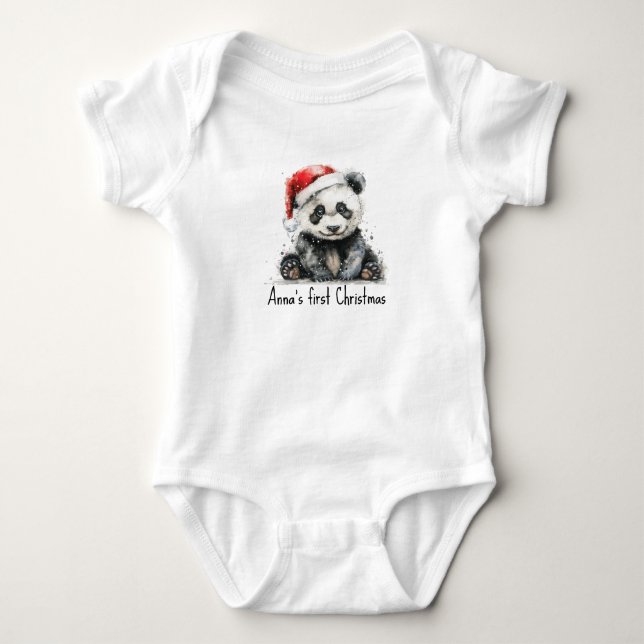 Bamboo Bear's första jul, anpassad T Shirt (Framsida)