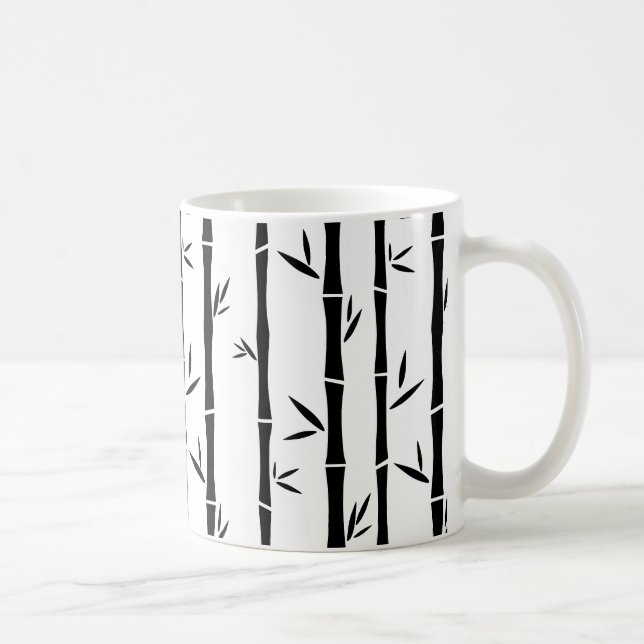 Bamboo Black and White Anpassningsbar Kaffemugg (Höger)