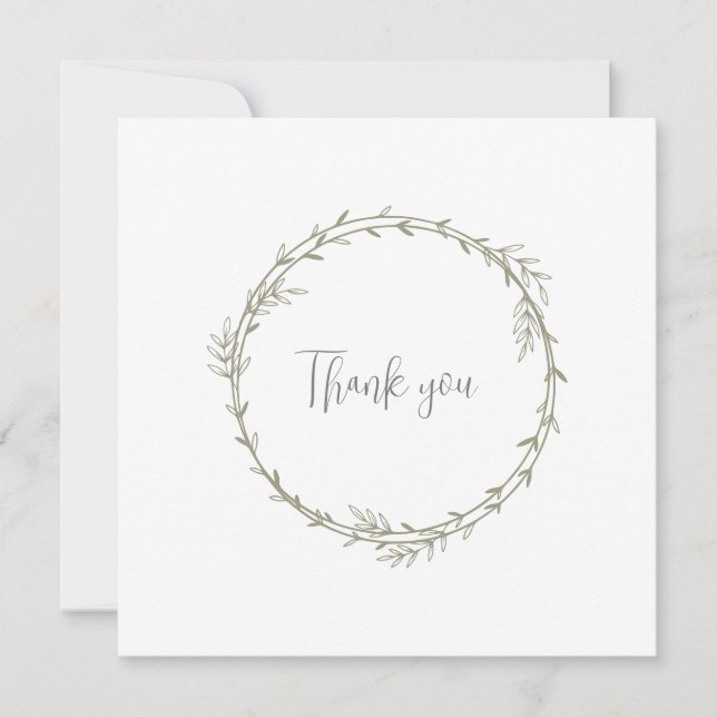 Bamboo Boho Botanical Löv Soft Elegant Greenery Tack Kort (Framsida)