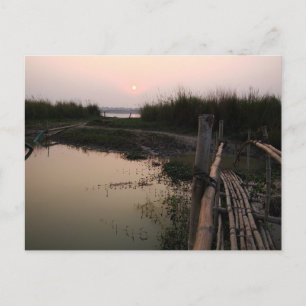 Bamboo Bridge, Ganges, Väster Bengal, Indien Vykort