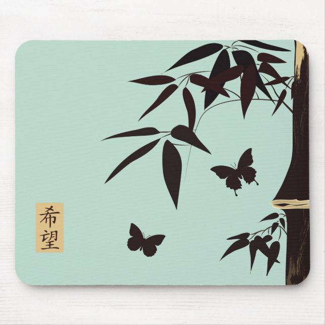 Bamboo butterflies turcoise blue "Hope" Musmatta (Framsidan)