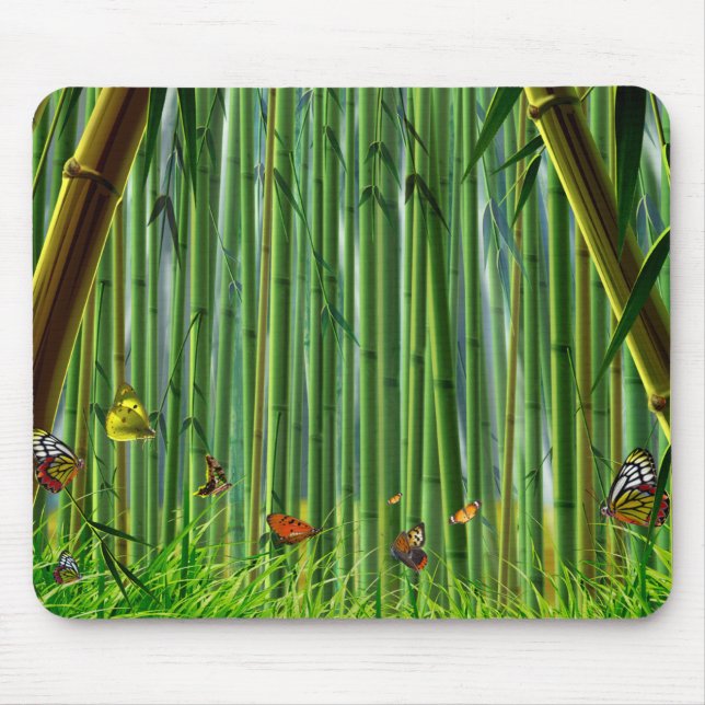 Bamboo & Butterfly Art 1 Mousepad Musmatta (Framsidan)