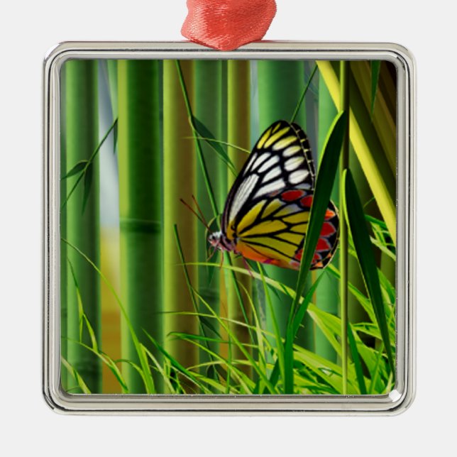 Bamboo & Butterfly Art 1 Ornament (Framsidan)