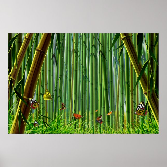 Bamboo & Butterfly Art 1 Poster (Framsidan)