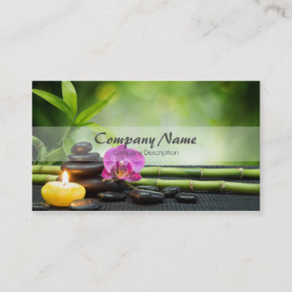 Bamboo Candle Stone Orchid Spa Massage Therapy Visitkort