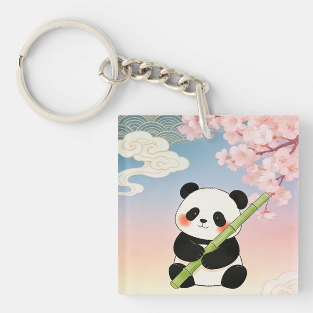 Bamboo & Cherry Panda Keychain (Framsidan)
